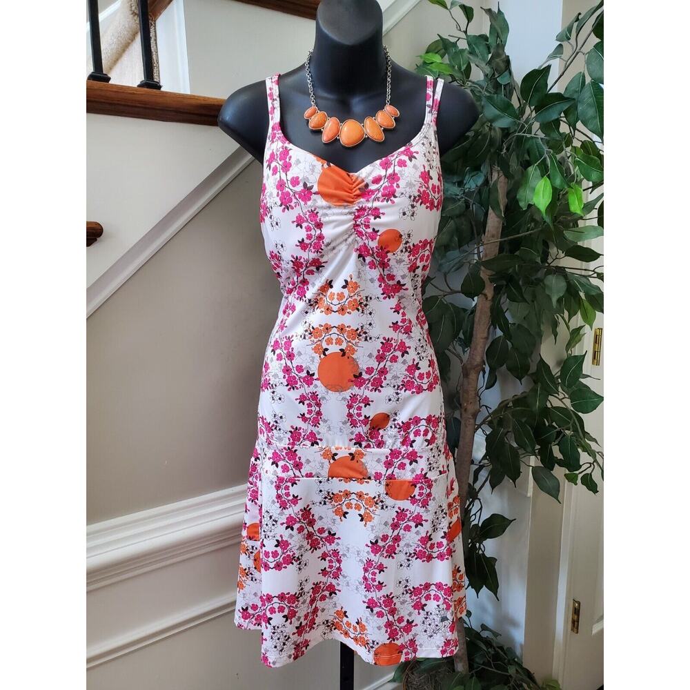 Runningskirts Women's White Modal Sweetheart Neck Sleeveless Knee Length Dress L